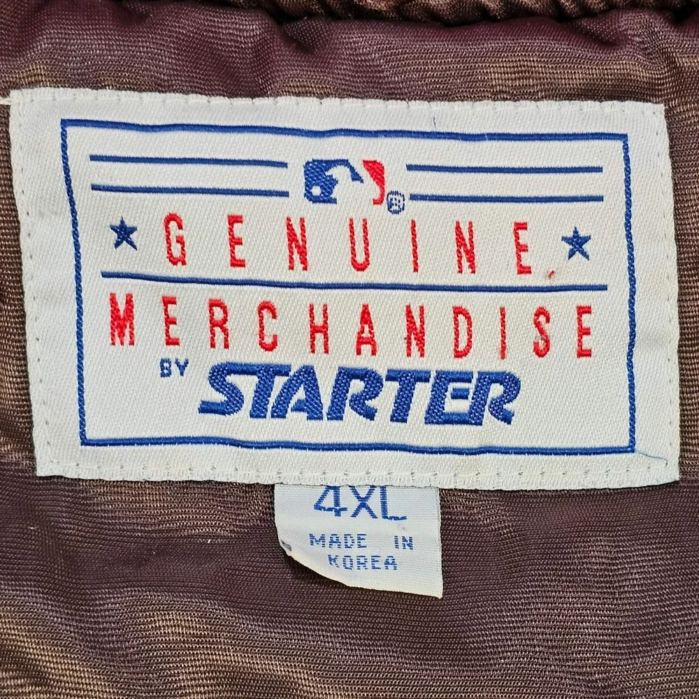 Atlanta Braves Vintage 90s Starter Brown Satin Bomber Jacket